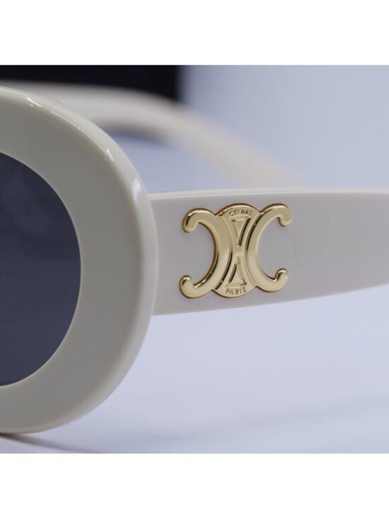 Celine CL40312U TRIOMPHE 25A Oval Sunglasses - Shiny White/Grey main image 7